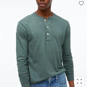 NWT JCrew Garment Dyed Henley Long Sleeve